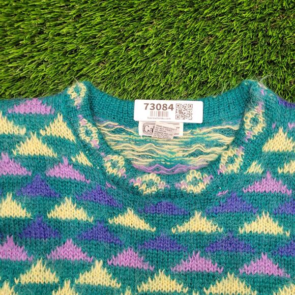 Vintage 90s Fuzzy Sweater Womens Medium 20x22 Baggy - Picture 10 of 11